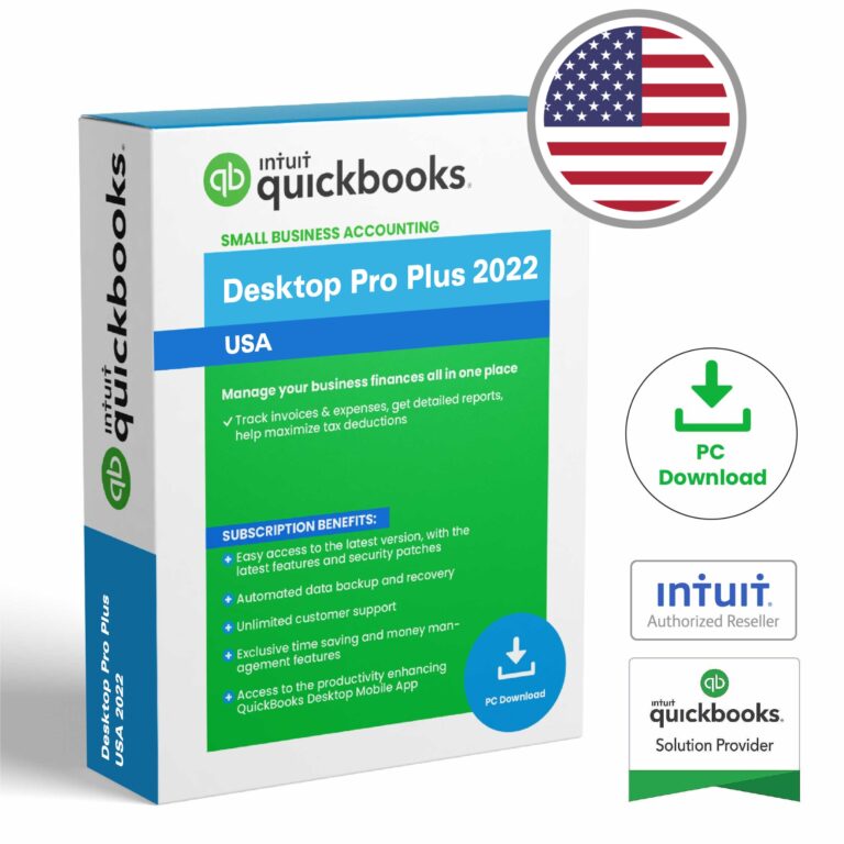 QuickBooks Desktop Pro Plus 2022 | No Payroll Included – US Version For Managing and Accounting Business